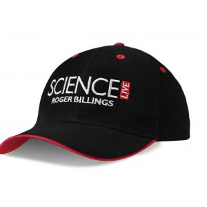 Black Science Live Baseball Cap with white and red text