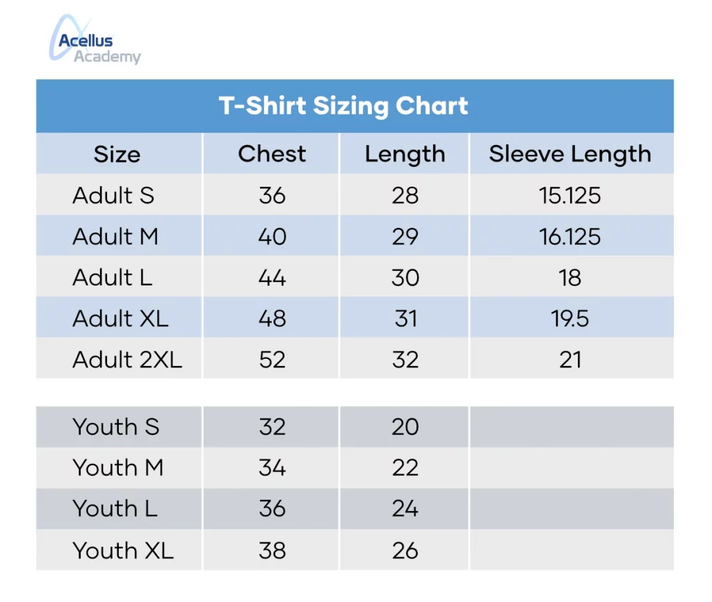 Size Chart - T-Shirt